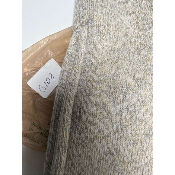 Anthro Thread & Supply Flees Knitted Hoodie 1/4 zipper Cream Teddy Lined Size S - Picture 12 of 15